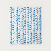 Tenture Profil onduleux d'aquarelle bleue peinte à la main (Devant)