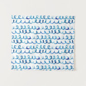 Tenture Profil onduleux d'aquarelle bleue peinte à la main (Devant (Horizontal))