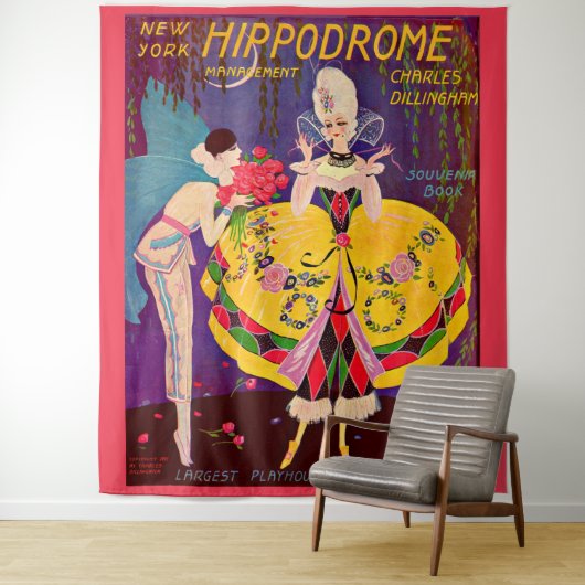 Tenture Programme Hippodrome de New York des années 1920 (En situation)