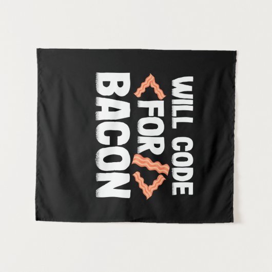 Tenture Programmeur codera pour du bacon (Devant (Horizontal))