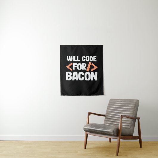 Tenture Programmeur codera pour du bacon (En situation)