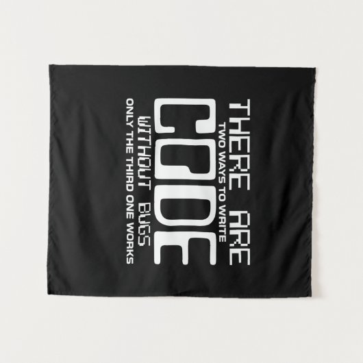 Tenture Programmeur Écrit du Code Sans Bogues (Devant (Horizontal))