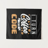 Tenture Programmeur transforme café en code (Devant (Horizontal))