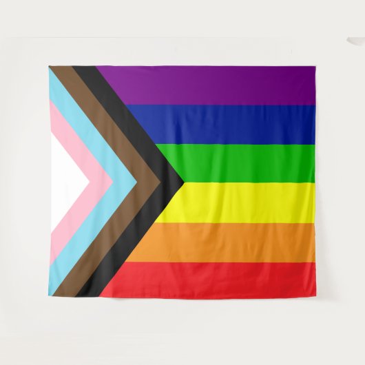 Tenture Progrès LGBT Drapeau Redémarrage - trans & POC inc (Devant (Horizontal))