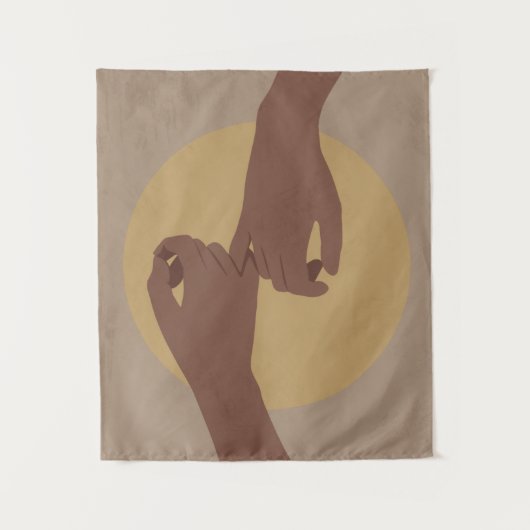 Tenture Promesse Pinky à la boho, art africain américain. (Devant)