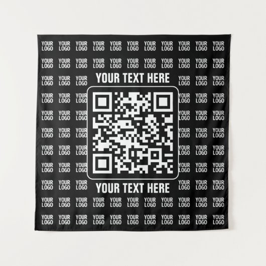 Tenture Promotional QR code (editable) plus Logo Pattern (Devant)
