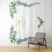 Tenture Prop de communion solennelle Eucalyptus aquarelle  (En situation)