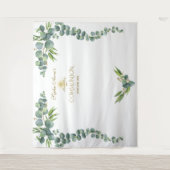 Tenture Prop de communion solennelle Eucalyptus aquarelle  (Devant)