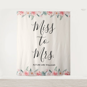 Tenture Prop de mariage floral Miss to Mrs Banner