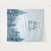 Tenture Prop de photo de Baby Shower de forêt de pins rust (Devant (Horizontal))