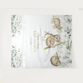 Tenture Prop de photobooth pour Baby Shower Sloth Airy Gre (Devant (Horizontal))