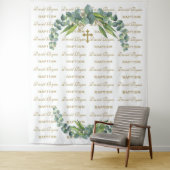 Tenture Prop Eucalyptus Pas à Pas Baptême Or (En situation)