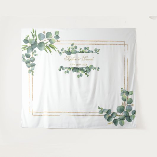 Tenture Prop Mariage de trame or Eucalyptus Foliage modern (Devant (Horizontal))