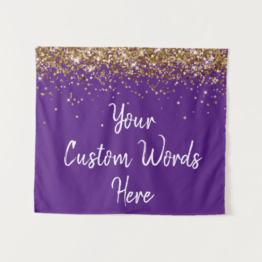 Tenture Prop Photo Booth Party Anniversaire Purple Gold Pe (Devant (Horizontal))