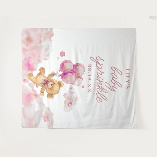 Tenture Prop photo de Baby shower de fille d'attente préco (Devant (Horizontal))