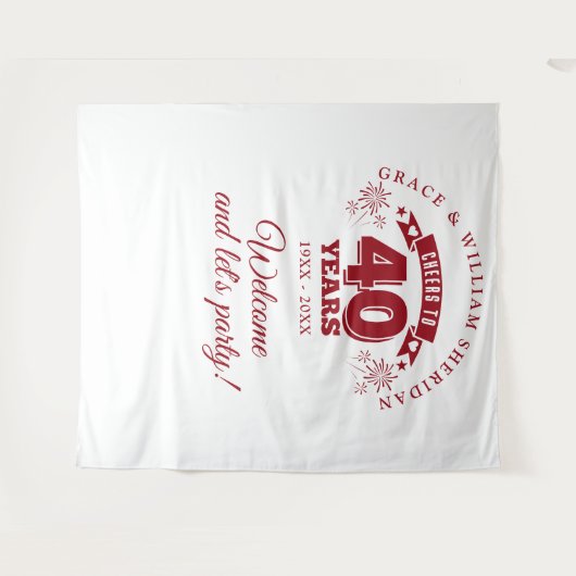 Tenture Prop photo du 40e anniversaire de Ruby (Devant (Horizontal))