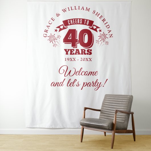 Tenture Prop photo du 40e anniversaire de Ruby (En situation)