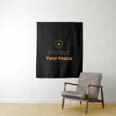 Tenture Protect Your Peace – Minimal Motivational Wall Tap (En situation)