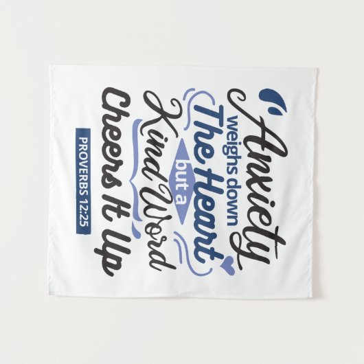 Tenture Proverbs 12:25 Bible Verse – Kind Word Art (Devant (Horizontal))