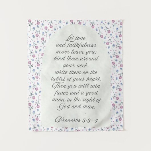 Tenture Proverbs 3:3–4 Floral Scripture  (Devant)