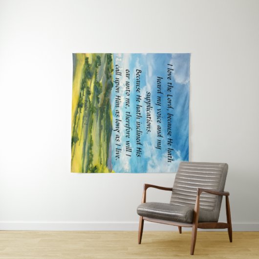 Tenture Psaume 116:1-2 (En situation (horizontale))