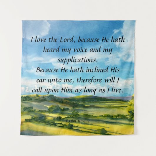 Tenture Psaume 116:1-2 (Devant)