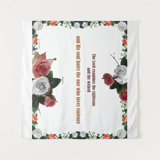 Tenture Psaume 11:5, No Violence (Devant (Horizontal))