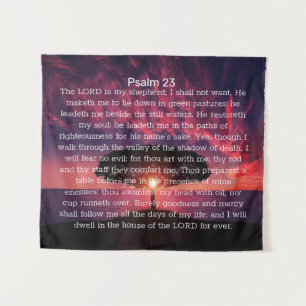 Tenture Psaume 23 Arbre couché de soleil