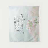 Tenture Psaume 46:10 Restez tranquille et sachez que je su (Devant)