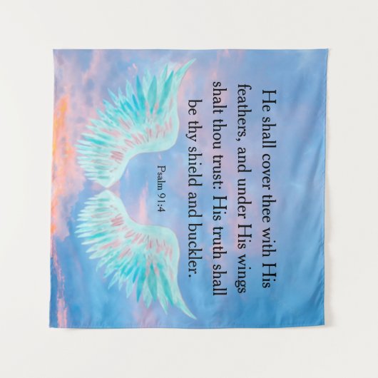 Tenture Psaume 91:4 (Devant (Horizontal))