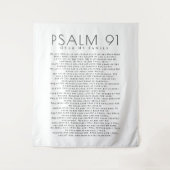Tenture Psaume Minimale 91 Verse Sur Ma Famille Chrétienne (Devant)