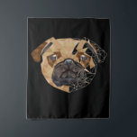 Tenture Pug Sketch Blanket<br><div class="desc">Wall Art Decor: Good idea for home interior walls decor such as living room,  bedroom,  kitchen,  bathroom,  guest room,  office and others,  also be good gift ideas for your friends. Wall art paintings use high quality waterproof sunfast Blanket material</div>