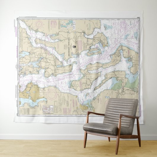 Tenture Puget Sound-Northern Part Graphique nautique 18441 (En situation (horizontale))