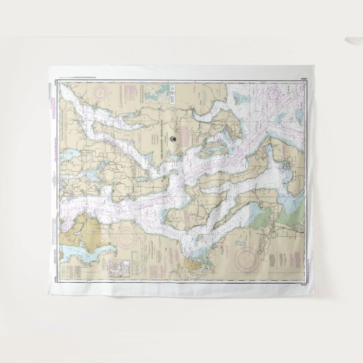 Tenture Puget Sound-Northern Part Graphique nautique 18441 (Devant (Horizontal))