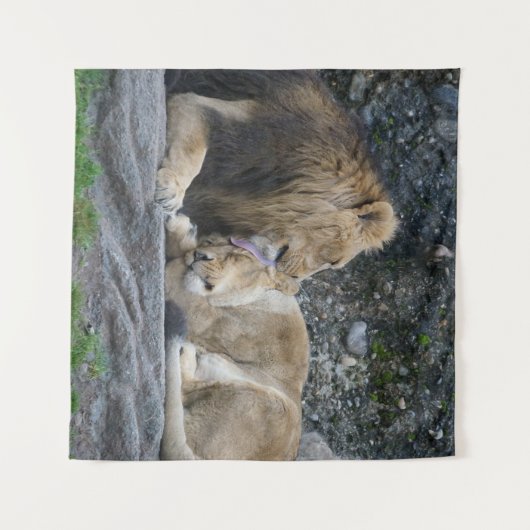 Tenture Puissant amour Lion (Devant (Horizontal))