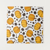 Tenture Pumpkin color seamless pattern, hand drawn squash (Devant (Horizontal))
