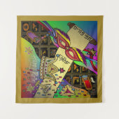 Tenture Purim Esther Célébration Art foncé Imprimer Tapiss (Devant (Horizontal))