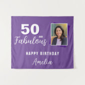 Tenture Purple 50 et fabuleux fond photo d'anniversaire (Devant (Horizontal))