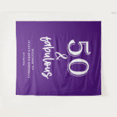 Tenture Purple 50ème anniversaire fête (Devant (Horizontal))