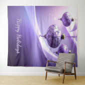 Tenture Purple Christmas Ball Holiday Backdrop (En situation (horizontale))