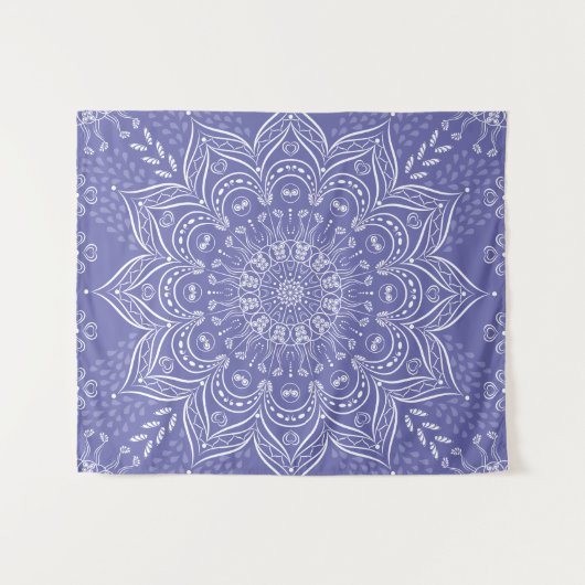 Tenture Purple Elegant Boho Moderne Mandala (Devant (Horizontal))