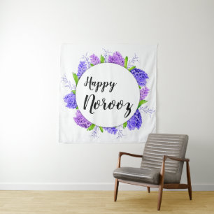 Tenture Purple Happy Norooz Hyacinth Wreath Nouvel An