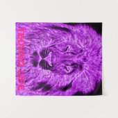 Tenture Purple Lion Blacklight Techno Life (Devant (Horizontal))