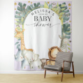 Tenture Purple mignon jungle bébé animaux douche arrière-p (En situation)