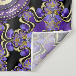 Tenture Purple PEACE Gold Géométrie Royale Mandala Grand C