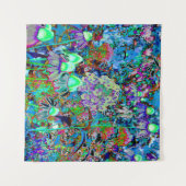 Tenture Purple psychédélique et fleurs de jardin vert citr (Devant (Horizontal))