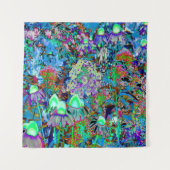 Tenture Purple psychédélique et fleurs de jardin vert citr (Devant)