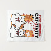 Tenture Purr-anormal Cat Cat mignonne Halloween Conception (Devant (Horizontal))