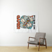 Tenture Purr On Gamer - Conception de jeu vidéo avec un ch (En situation (horizontale))