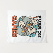 Tenture Purr On Gamer - Conception de jeu vidéo avec un ch (Devant (Horizontal))